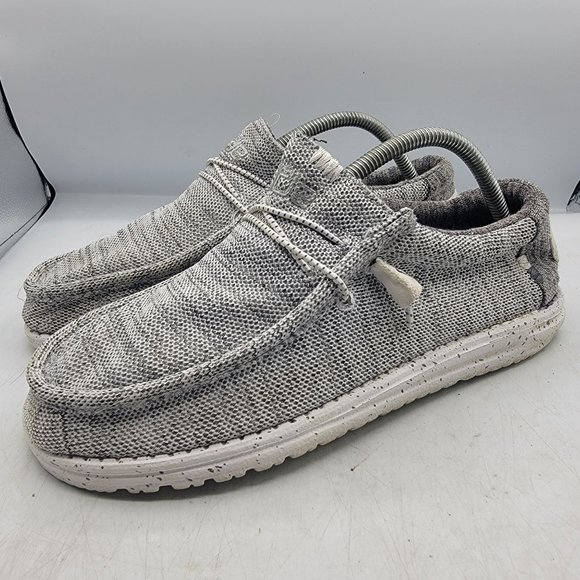 Hey Dude Wally Stretch Mens 8 Gray Slip on Loafer Shoes Casual Comfort - Picture 4 of 13